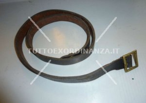 CINGHIA IN PELLE CON FIBBIA E BOTTONE IN OTTONE