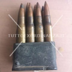 8 CARTUCCE CAL.30-06 WW2 INERTI + CLIP GARAND